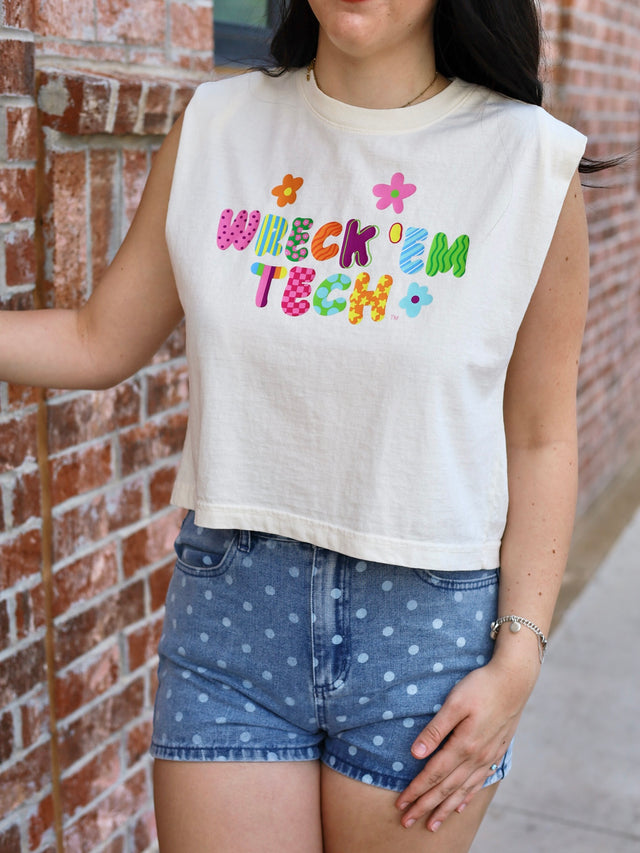 Women's QuarterFour Texas Tech Wreck 'Em Muscle Tee