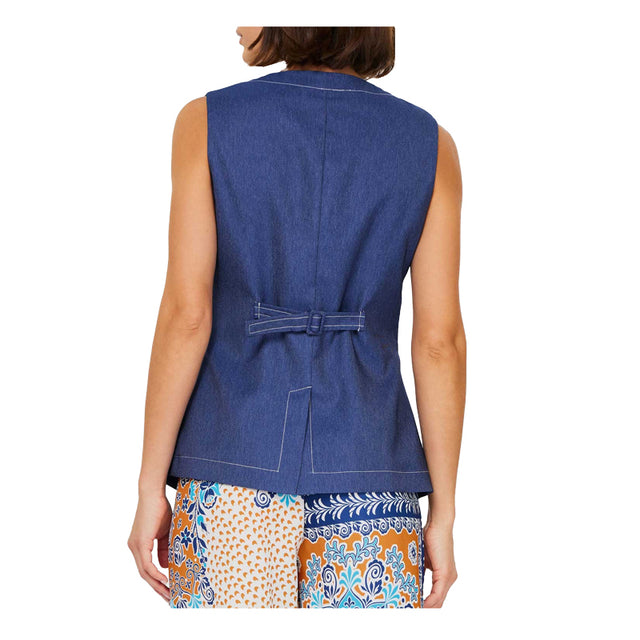 Women's Denim Button Front Vest