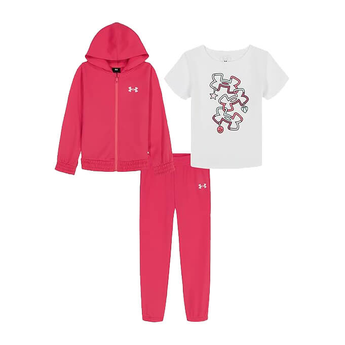 Newborn Under Armour 3PC Full Zip & Jogger Set