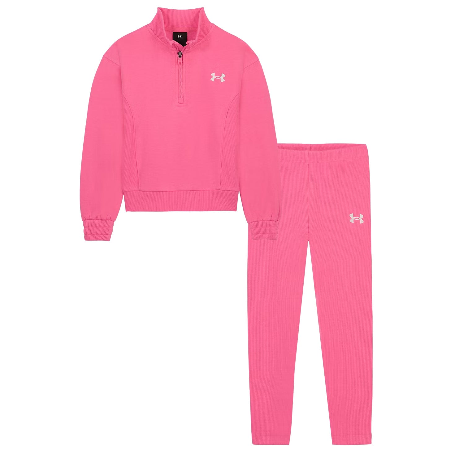Youth Girls' Under Armour Quarter Zip Rib Fleece Set