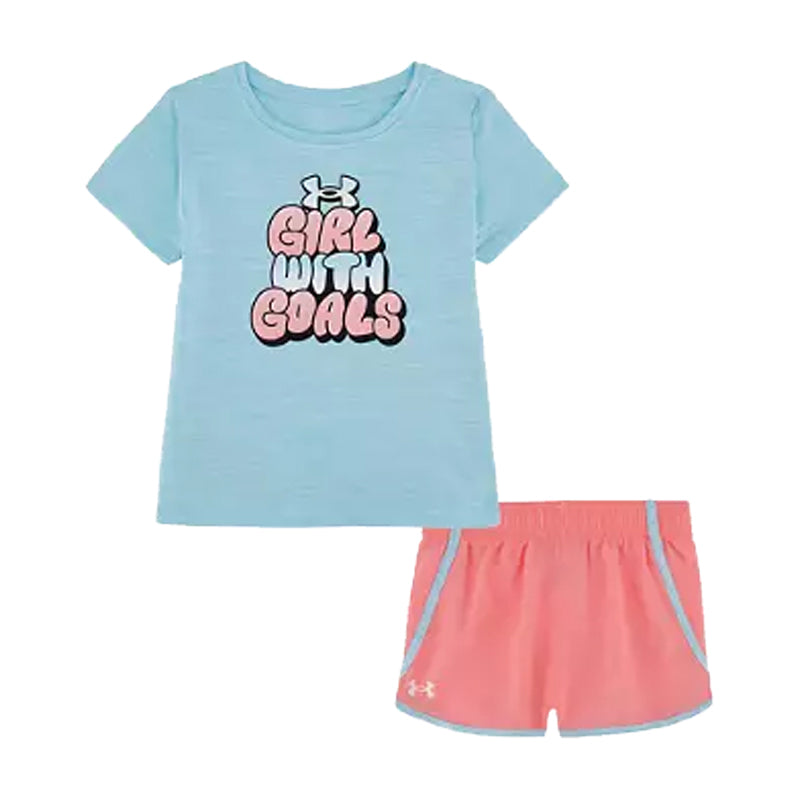 Infant Under Armour Girls With Goals S/S Tee & Shorts Set