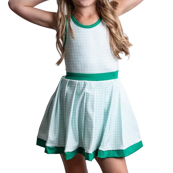 Youth Girls' Green Check Dress