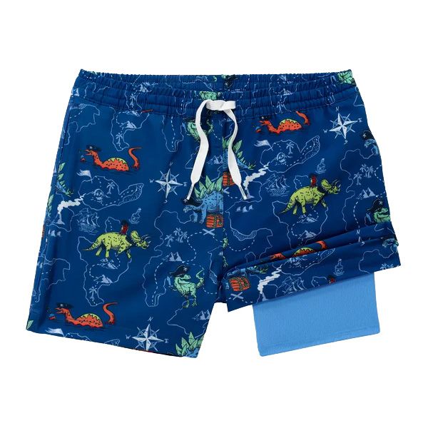 Youth Boys' Chubbies The Rex Marks The Spot Lined Classic Swim Trunk