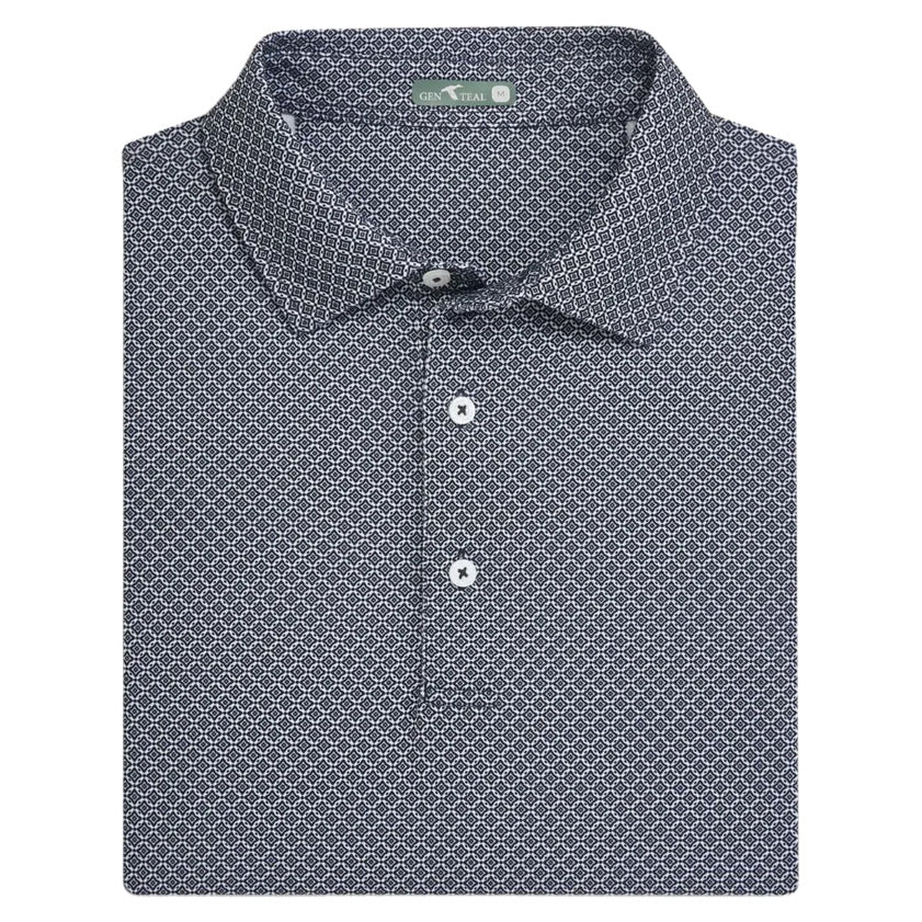 Men's GenTeal Diamond Lattice Print Performance Polo