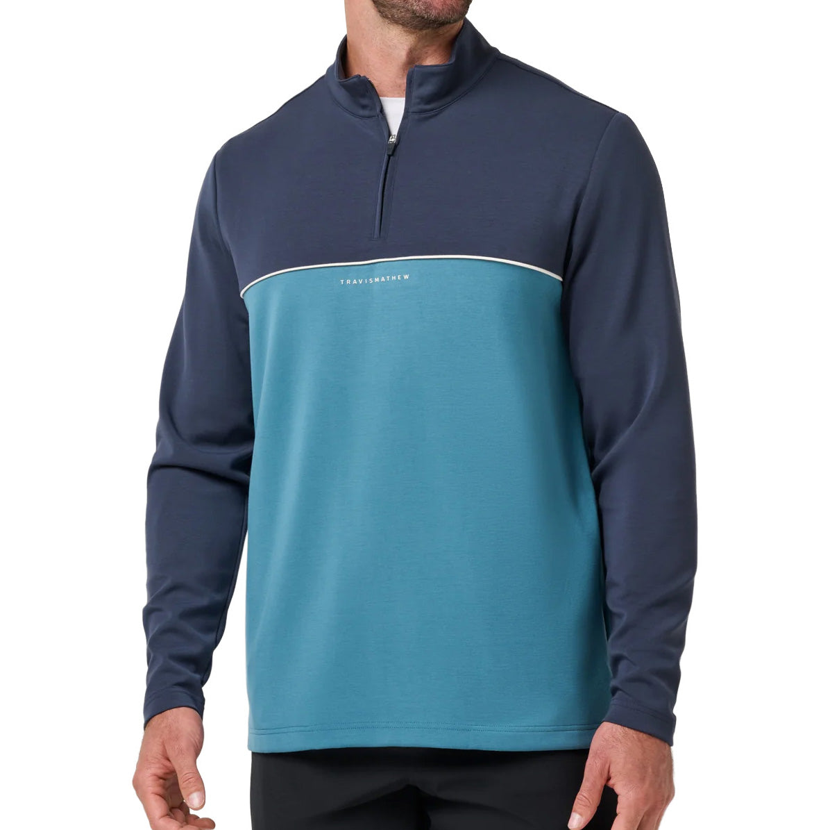 Men's TravisMathew Fibercloud Color Block Quarter Zip
