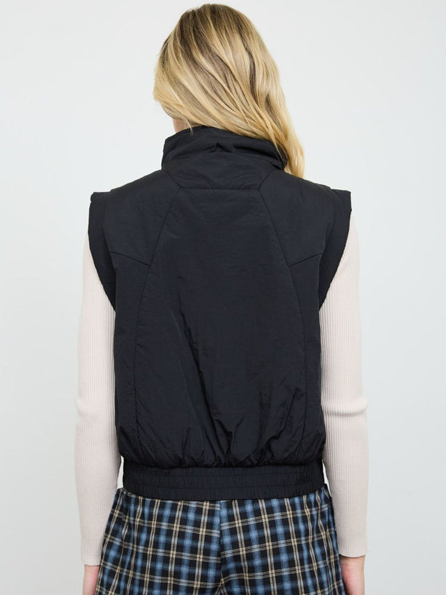 Women's Cropped Mock Puffer Vest
