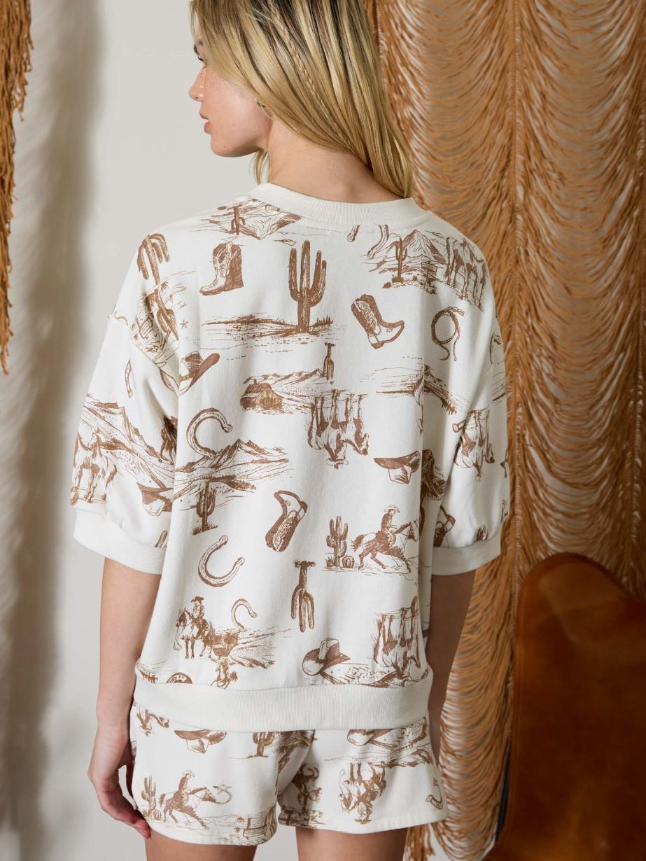 Women's Western Print Top