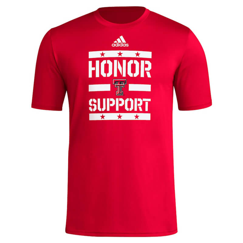Men's adidas Texas Tech Honor & Support Pregame S/S Tee