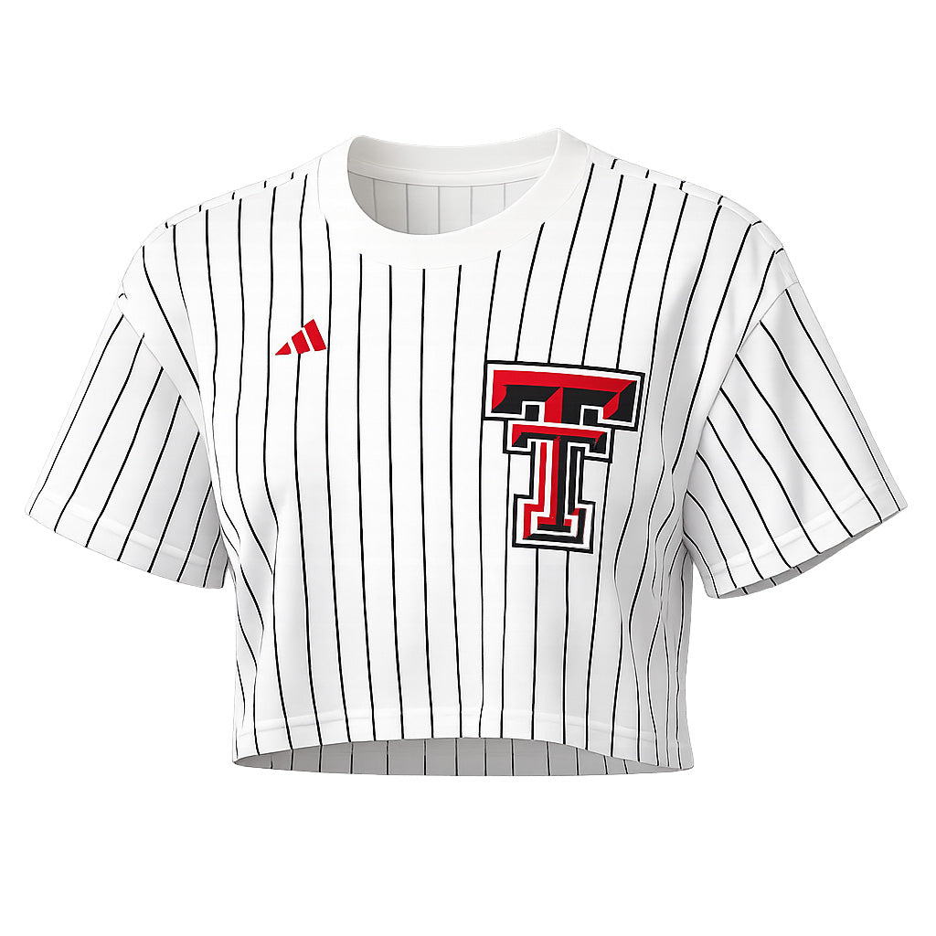 Women's adidas Texas Tech Baseball Crop Tee