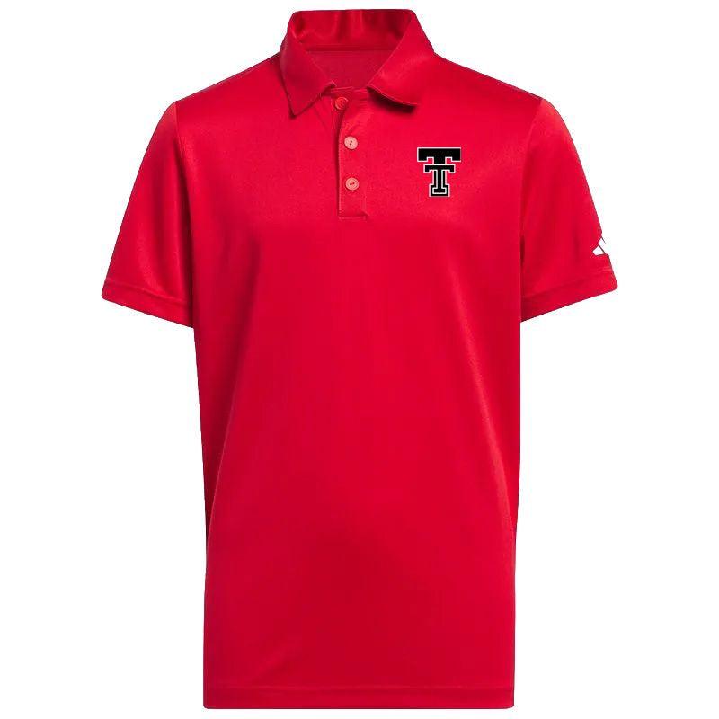 Youth Boys' adidas Texas Tech Performance Polo