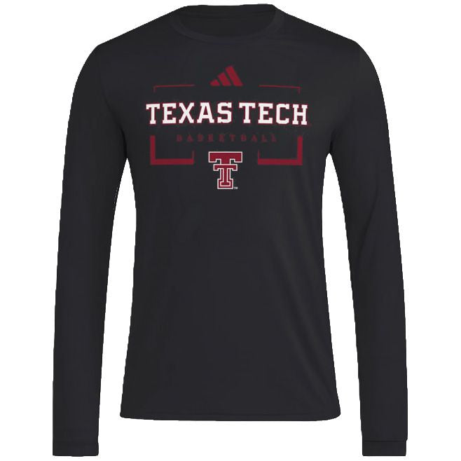 Men's adidas Texas Tech Basketball Pregame L/S Tee