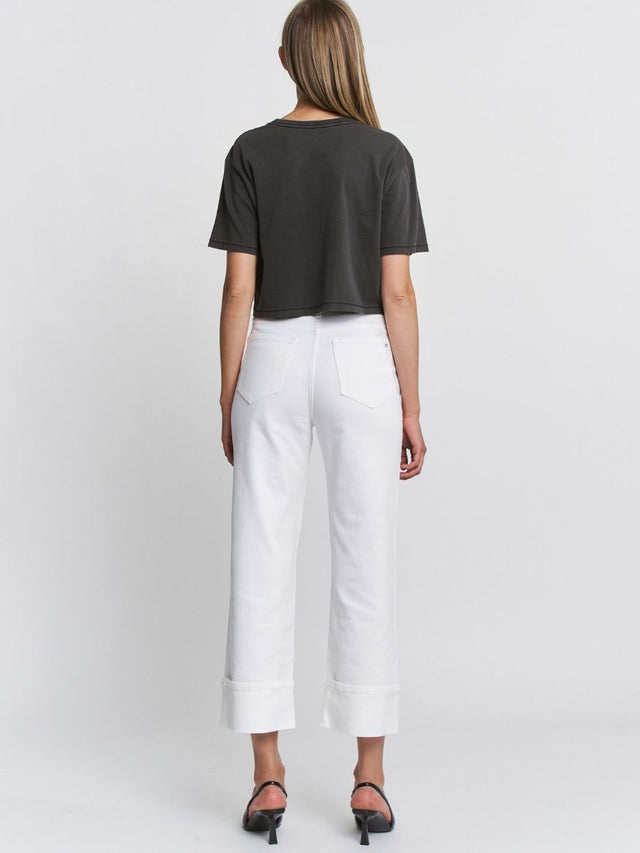 Women's HR Wide Leg Crop Cuff Jean