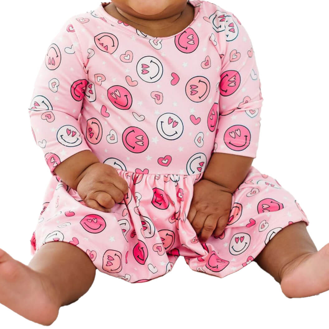 Infant You Make Me Happy3/4 Sleeve Twirl Bodysuit