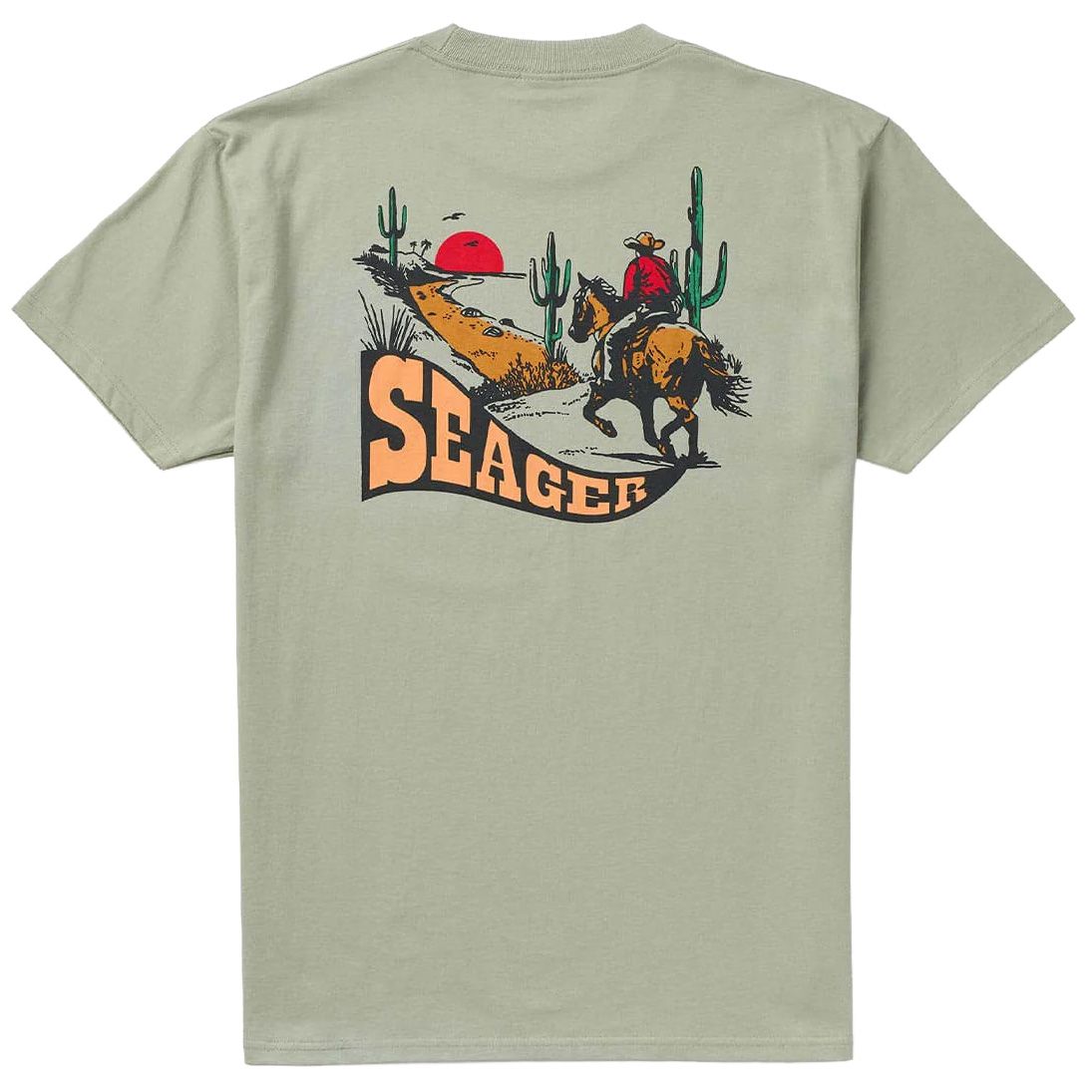 Men's Seager Long Ride S/S Desert Green Tee
