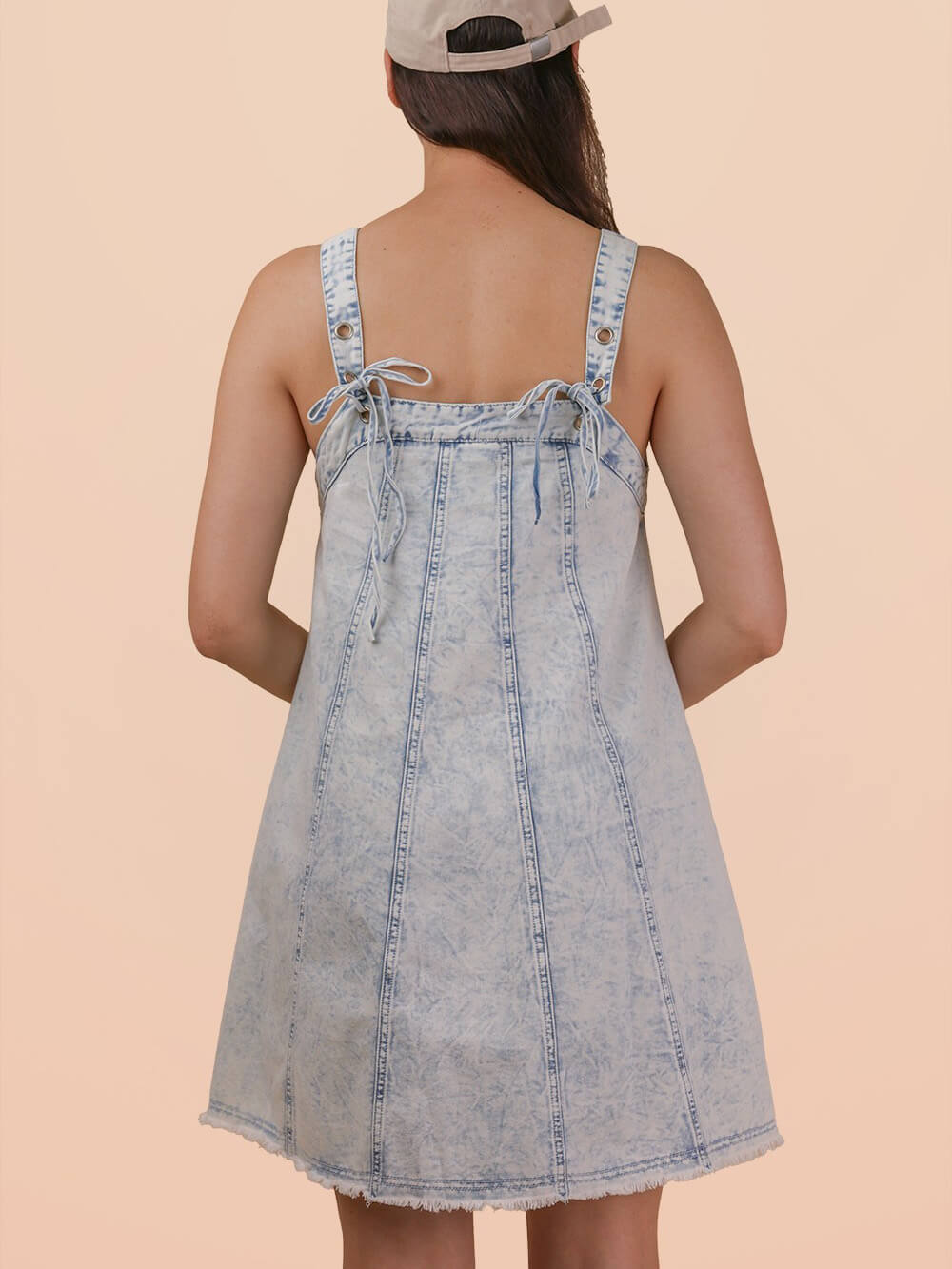 Women's Tie Back Denim Mini