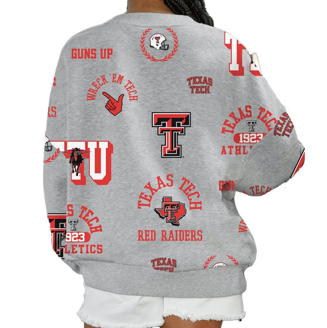 Women's Gameday Couture Texas Tech Always on Repeat Fleece Crew