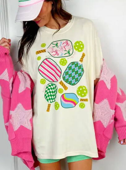 Women's Pickleball Collage Tee
