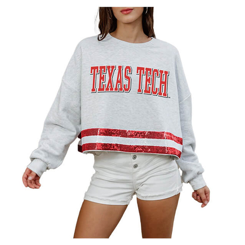Women's Gameday Couture Texas Tech Victory Vibes Crop Sweatshirt