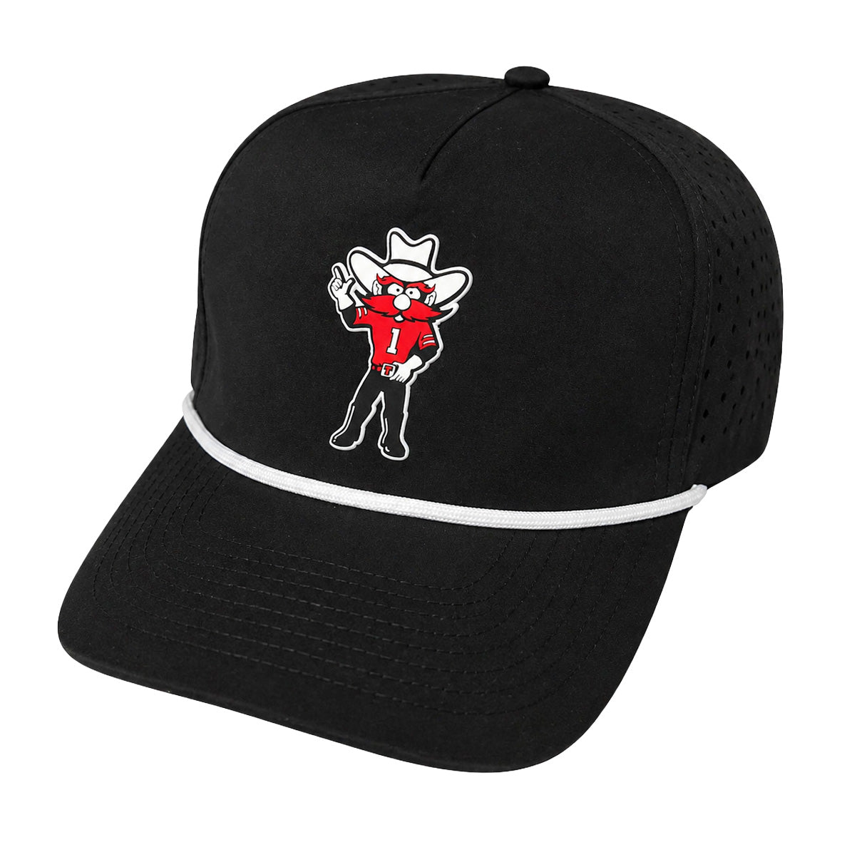 Adult QuarterFour Texas Tech Raider Red Guns Up Patch Rope Cap
