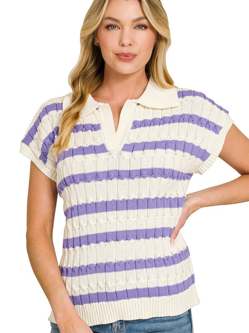Women's Striped Collared Shirt