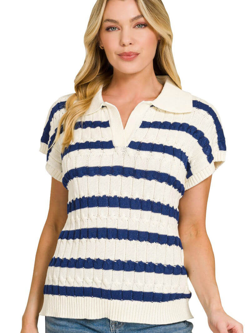 Women's Striped Collared Shirt