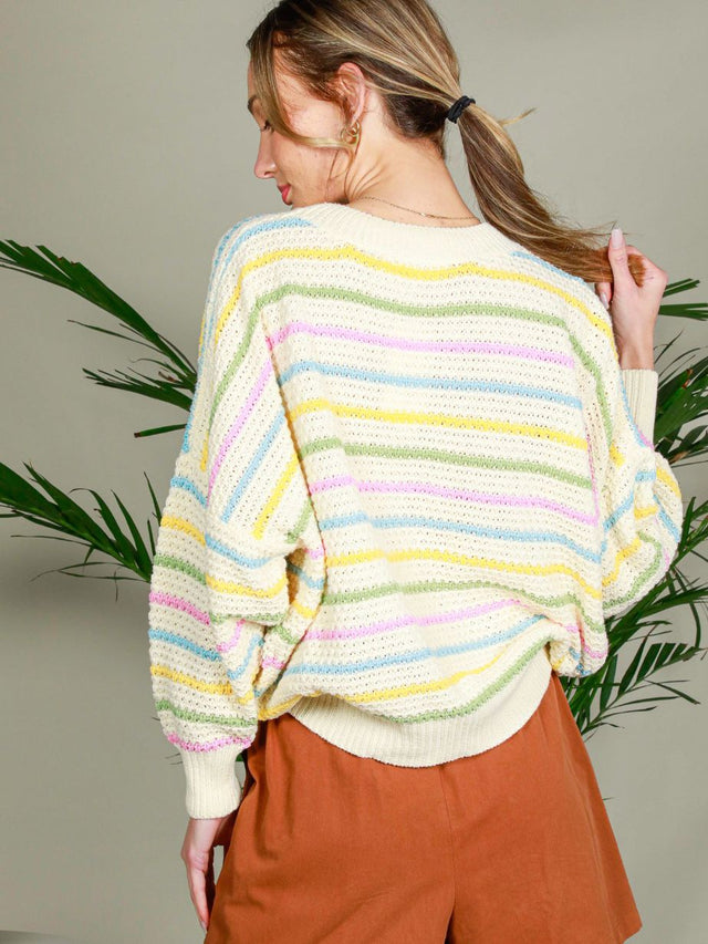 Women's Pastel Stripe Sweater