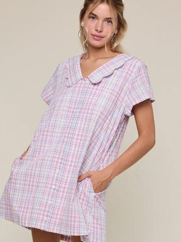 Women's Plaid You're Here Dress