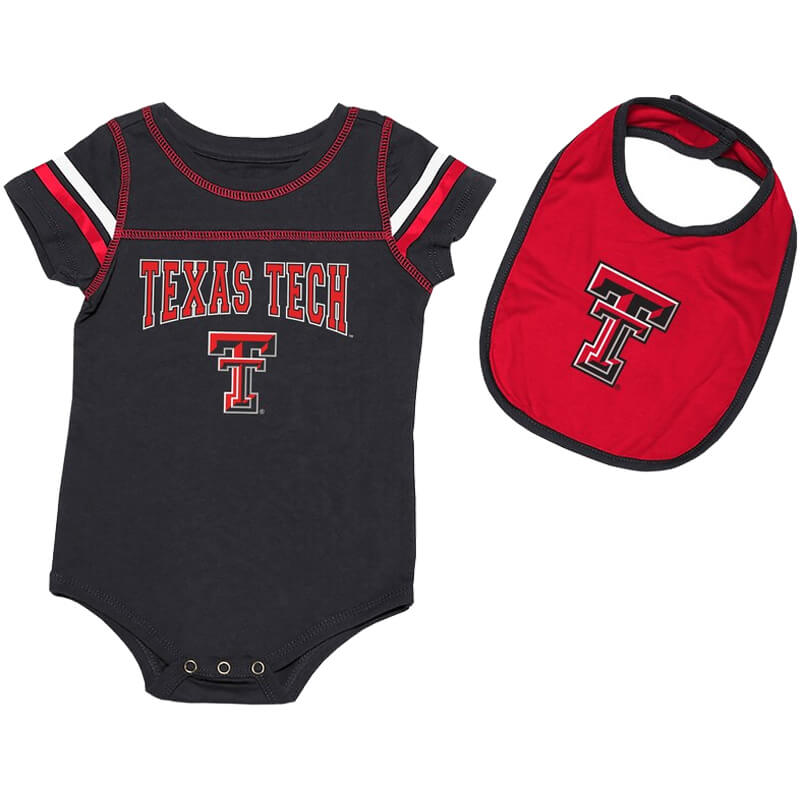 Infant Colosseum Texas Tech Chocolate Onesie & Bib Set