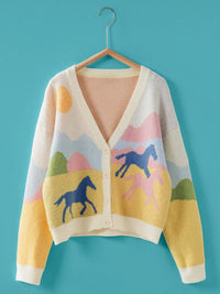 Women's Pastel Horse Cardigan