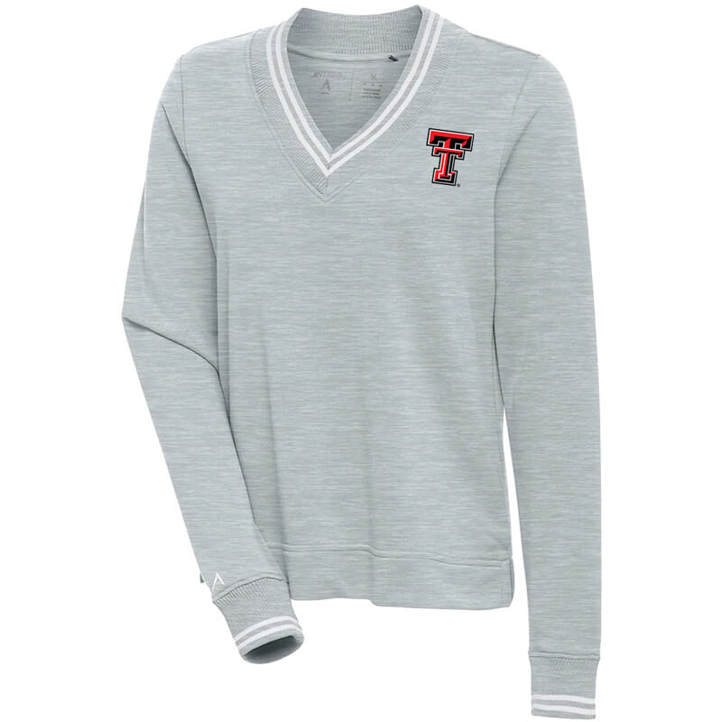 Women's Antigua Texas Tech Parker V-Neck Sweater