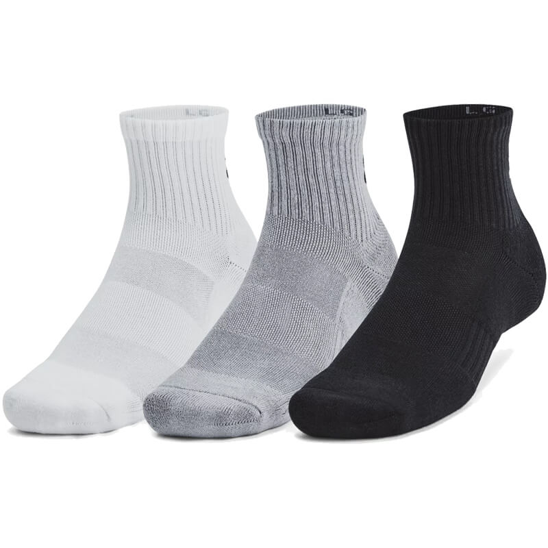 Adult Under Armour Training Cotton 3-Pack Quarter Socks