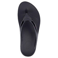 Women's OOFOS OOlala Black Thong Sandal