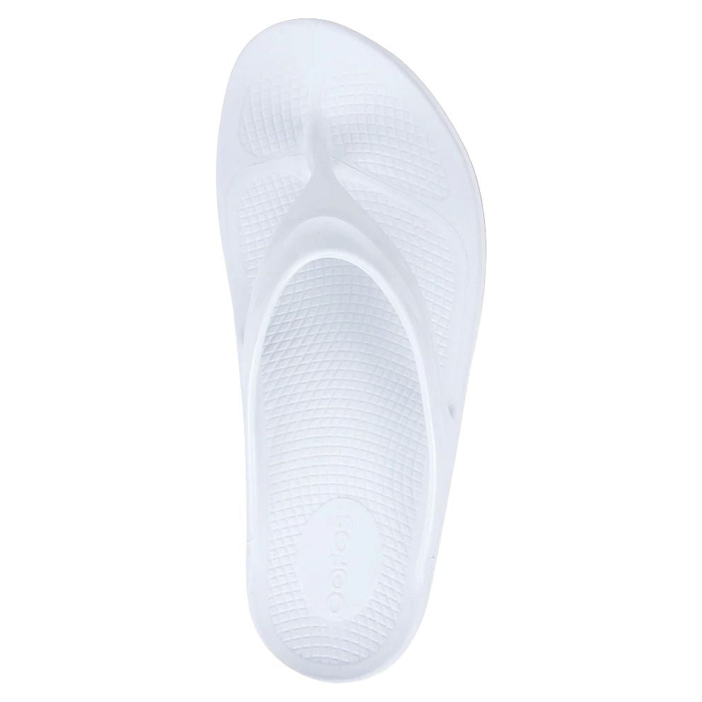 Women's OOFOS OOlala White Thong Sandal