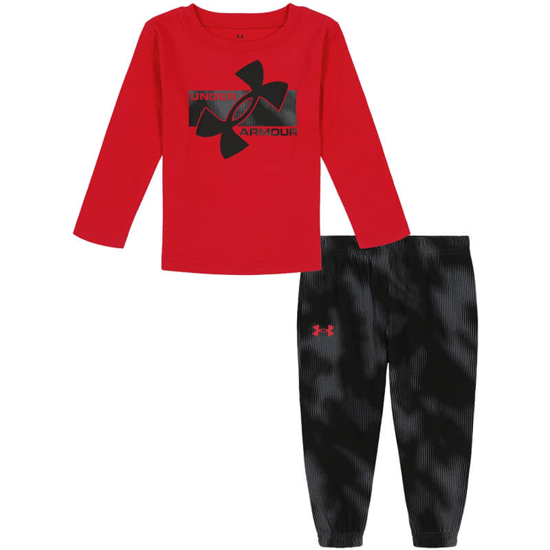 Infant Under Armour Tilted Logo L/S Tee & Pants Set