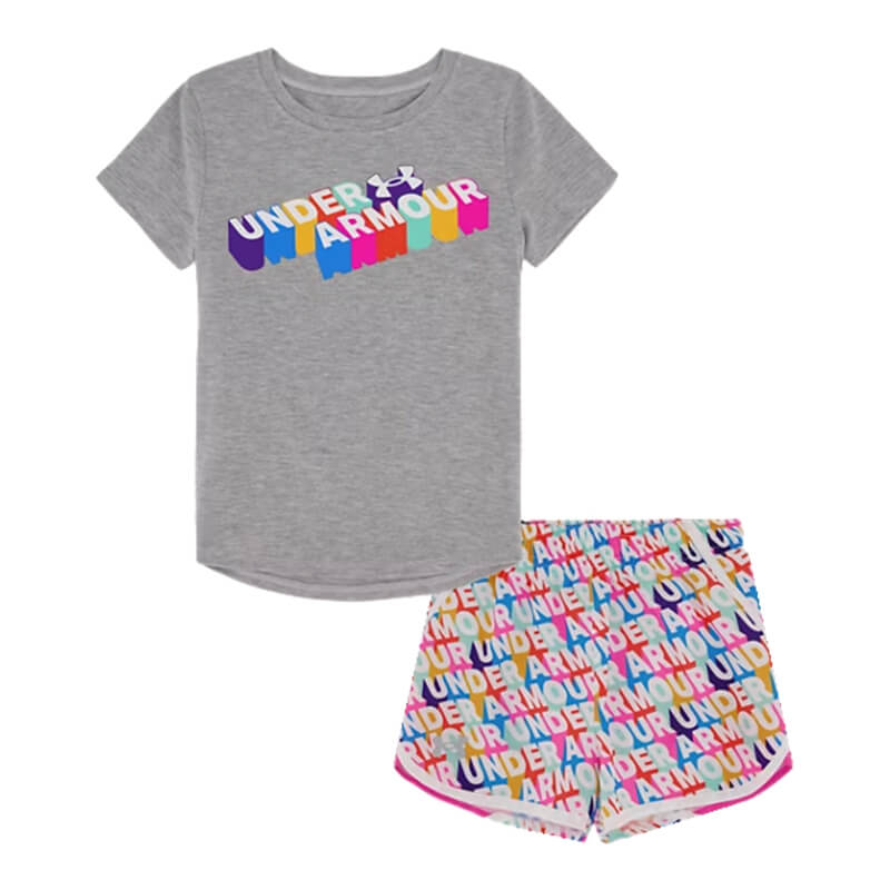 Infant Under Armour Multicolor 3D Wordmark S/S Tee & Shorts Set