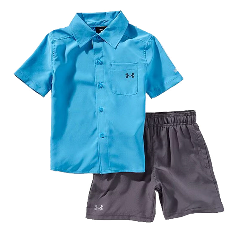Toddler Under Armour Woven S/S Button Down & Shorts Set