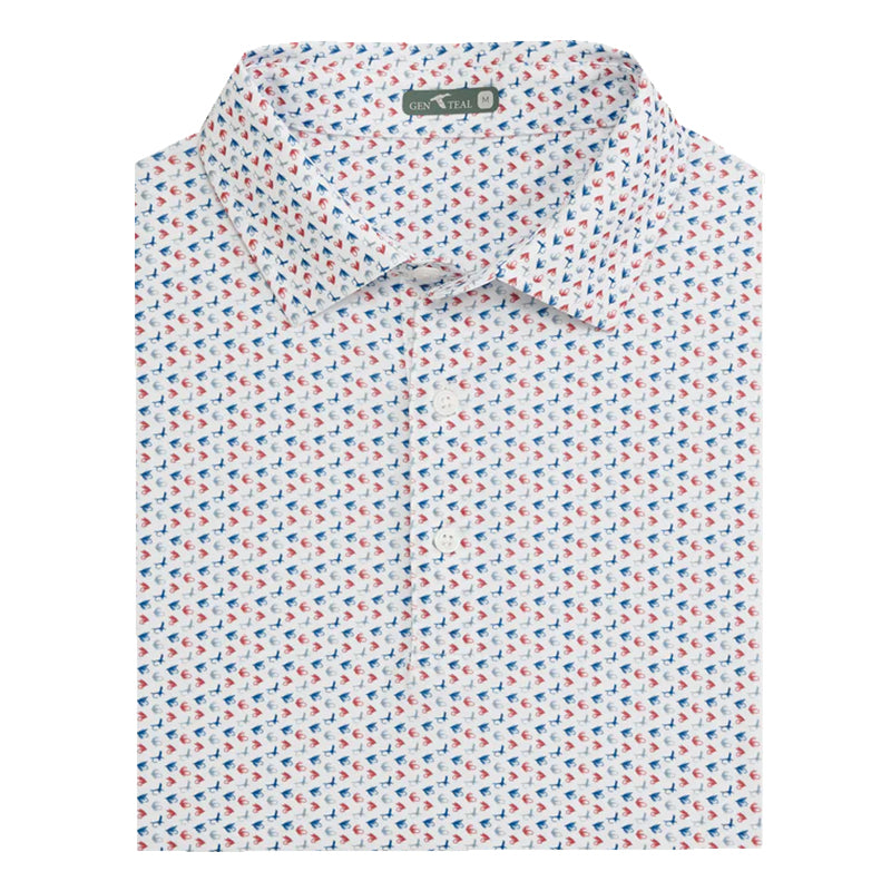 Men's GenTeal Flies Printed Performance Polo