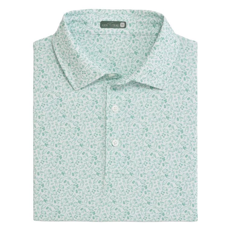 Men's GenTeal Gimlet Print Performance Polo