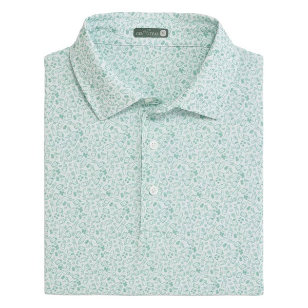 Men's GenTeal Gimlet Print Performance Polo