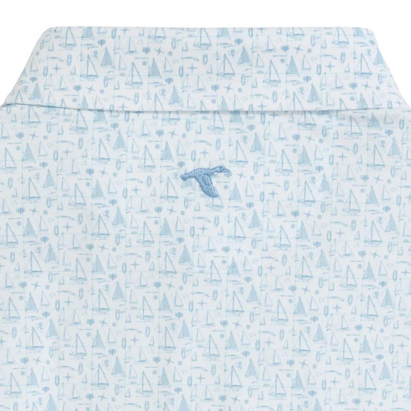 Men's GenTeal Mariner's Blueprint Print Performance Polo