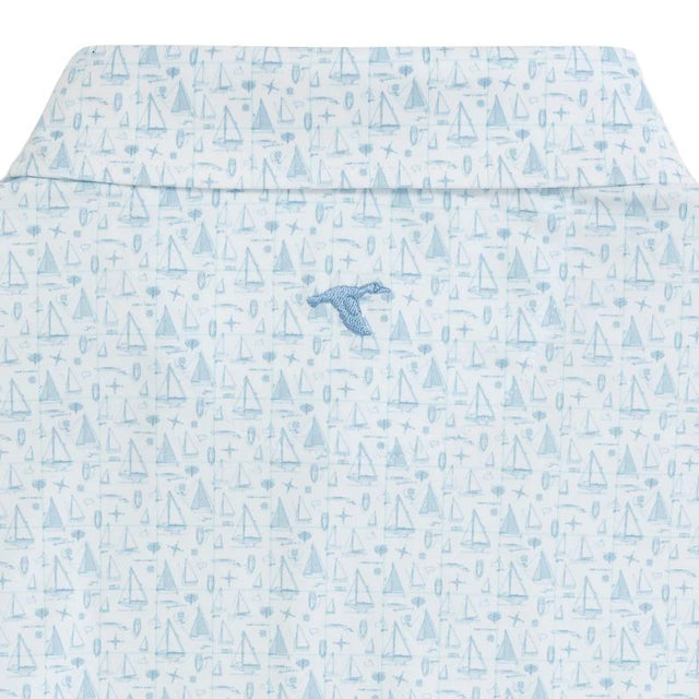 Men's GenTeal Mariner's Blueprint Print Performance Polo
