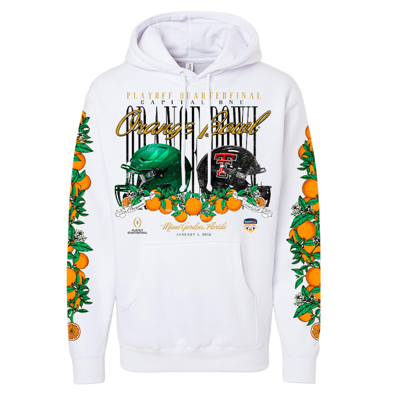 Adult Texas Tech vs Oregon Orange Bowl Hoodie
