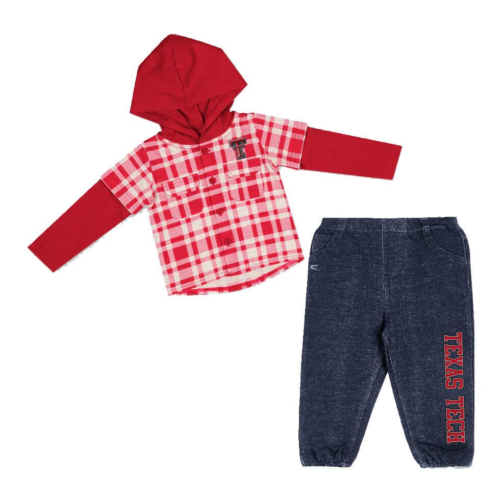 Infant Colosseum Texas Tech Plaid Shirt Set