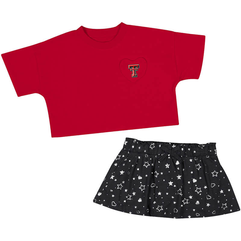 Toddler Colosseum Texas Tech Star League S/S Tee & Skort Set