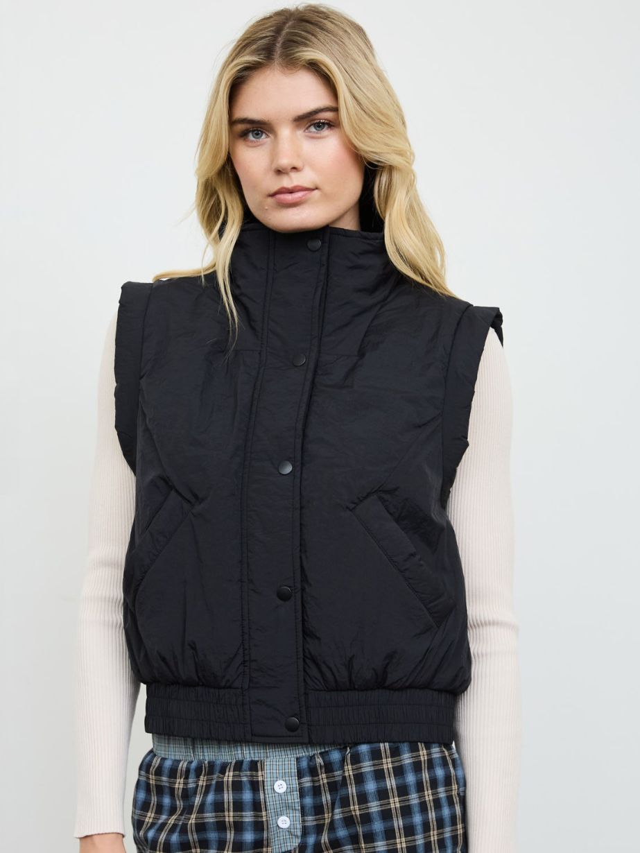 Women's Cropped Mock Puffer Vest