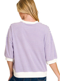 Women's Striped Contrast Trim Top
