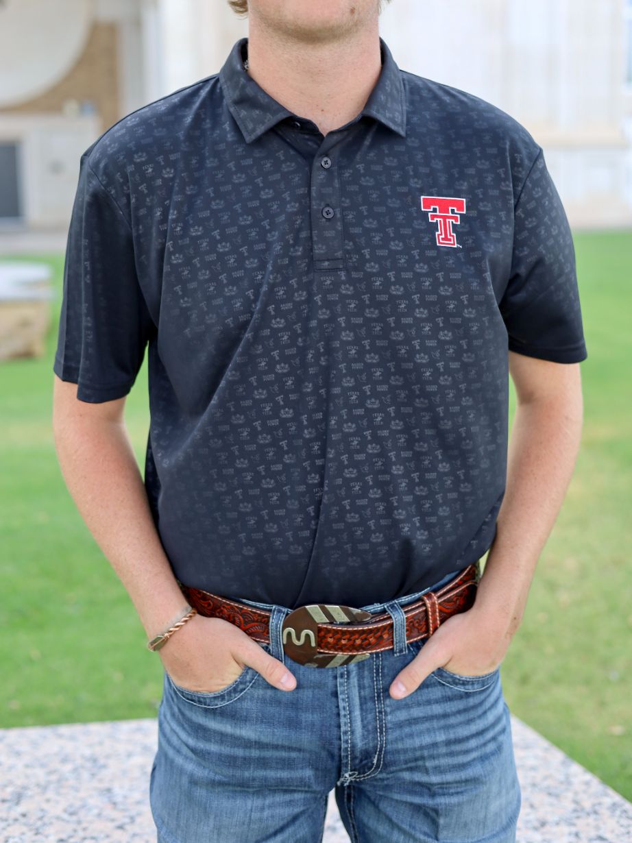 Men's Swannies x QuarterFour Texas Tech Embossed Polo