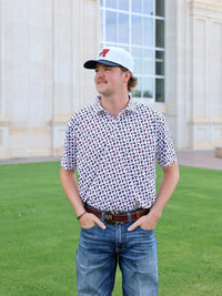 Men's Swannies x QuarterFour Texas Tech Patterned Polo