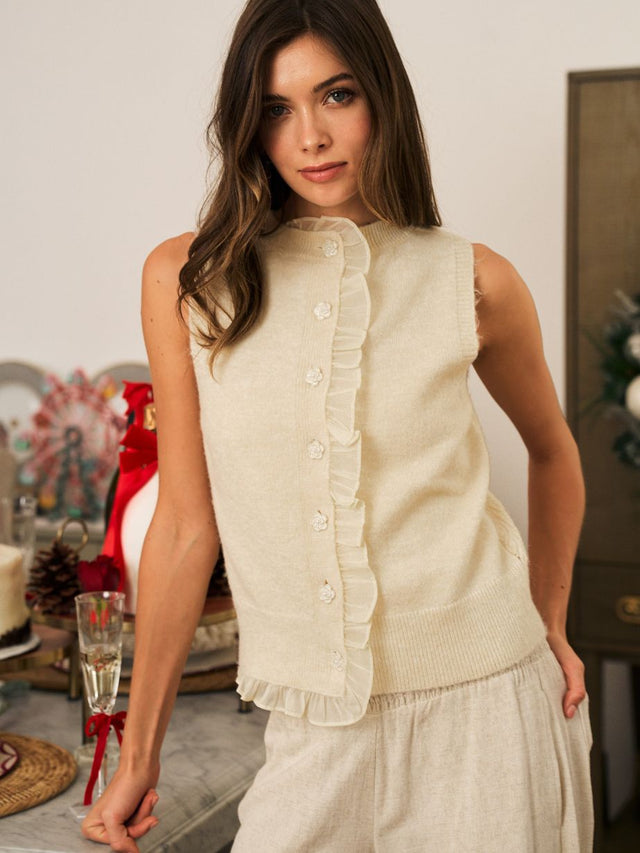 Women's Beneath The Trail Of Soft Ruffles Bloom Knit