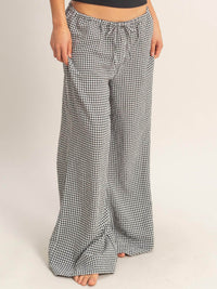 Women's Slouchy Gingham Wide Leg Pants